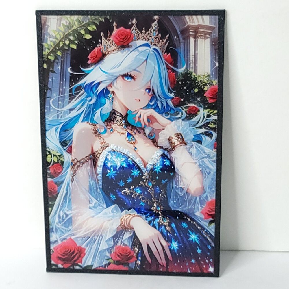 Furina Red Roses Double Sided Waifu Card Anime Girl Wall Art Oversized Board A5